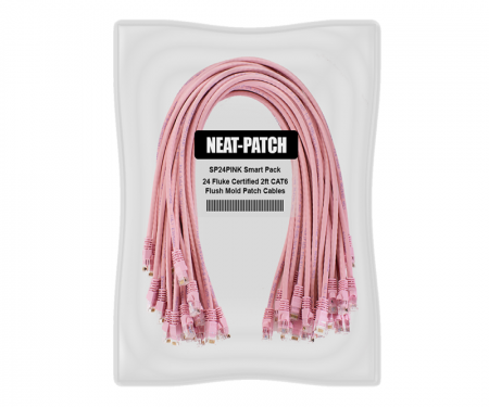 Neat Patch 24 x 2' Patch Cables, Pink