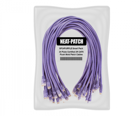 Neat Patch 24 x 2' Patch Cables, Purple