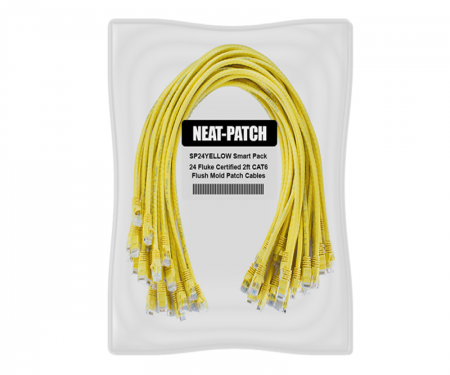 Neat Patch 24 x 2' Patch Cables, Yellow