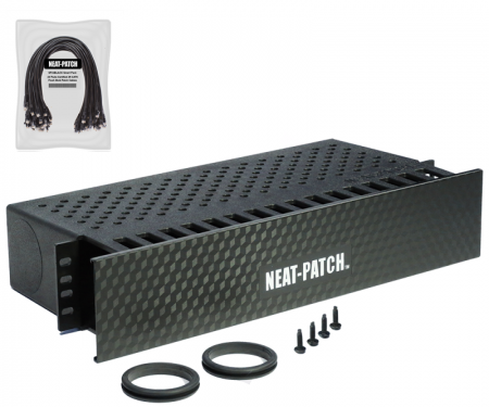 Cable Manager Organizer w/24x 2' Black Patch cords