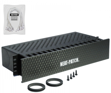 Cable Manager Organizer w/24x 2' White Patch cords