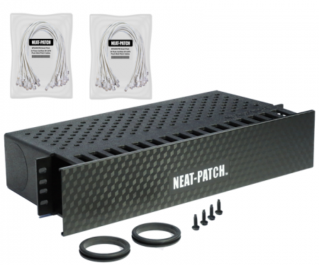 Cable Manager Organizer w/48 x 2' White Patch cords