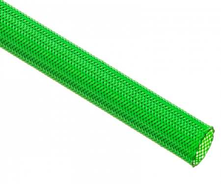 PET expandable braided sleeving, neon green