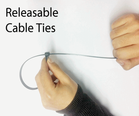 Releasable zip  tie being released