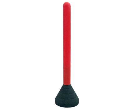 red plastic bollard post mounted on heavy black rubber base red plastic bollard post mounted on heavy black rubber base