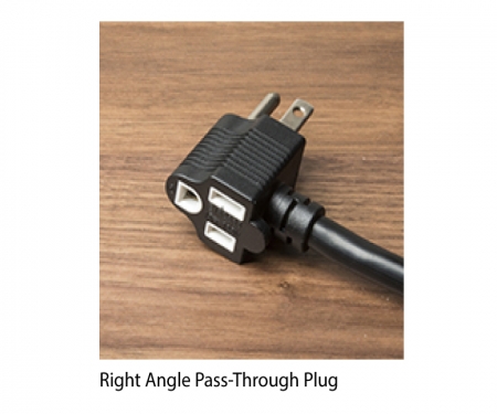 Right angle pass through plug