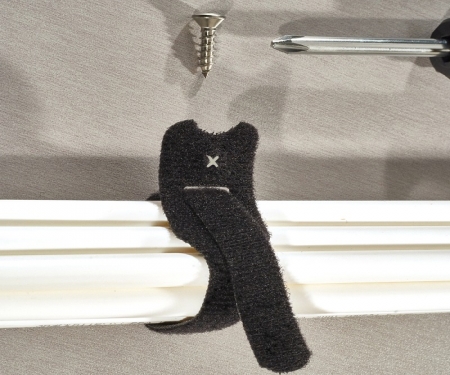 Black Hook & Loop tie w/screw mount