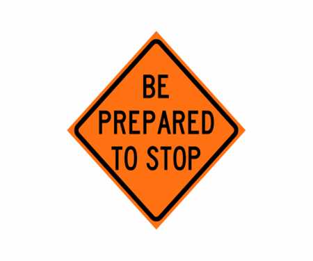 JBC road work warning sign, 