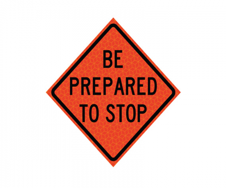 JBC road work warning sign, 
