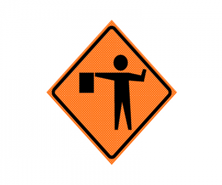 JBC roll up sign, Flagman image, Orange
