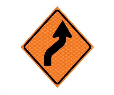 JBC roll up signage, curves right, image, reversible, orange