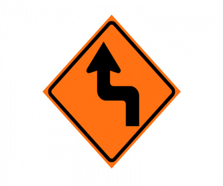 JBC roll up signage, Turn left image, reversible, Orange