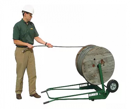 Spool mac reel transporter being used Spool mac reel transporter being used