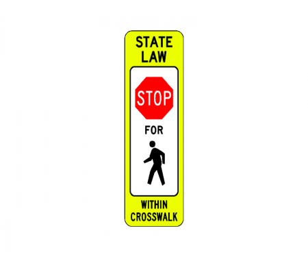 Rubberform aluminum traffic sign crosswalk for pedestrians, yellow