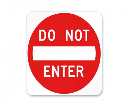 Rubberform aluminum do not enter sign red