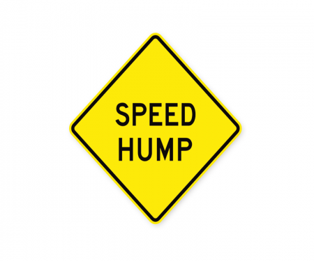 Rubberform aluminium yellow speed hump sign
