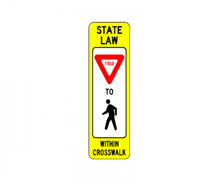 Rubberform aluminum pedestrian yield sign