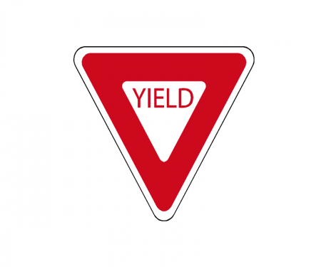 Rubberform aluminum yield traffic sign