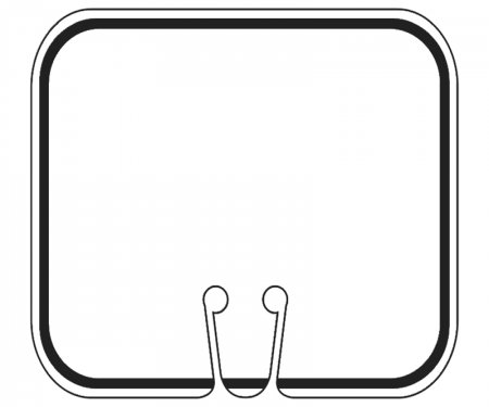 Top Sign for safety cones, White, Blank