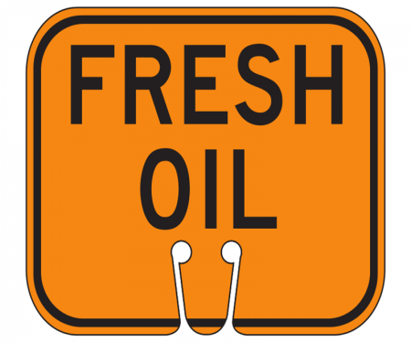Top Sign for safety cones, orange, Fresh Oil