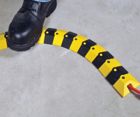 Bendable Sidewinder cord cover in use Bendable Sidewinder cord cover in use