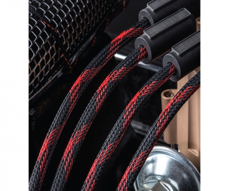 Braided expandable sleeving in use Braided expandable sleeving in use