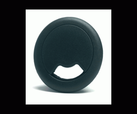 Small black desk grommet 3d rotating gif 