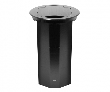 FSR t3-ac2cp-blk black 3.5 inch t3 cable pull table box round out of desk FSR t3-ac2cp-blk black 3.5 inch t3 cable pull table box round out of desk