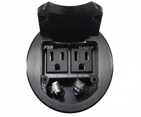 FSR t3-ac2cp-blk black 3.5 inch t3 cable pull table box round FSR t3-ac2cp-blk black 3.5 inch t3 cable pull table box round