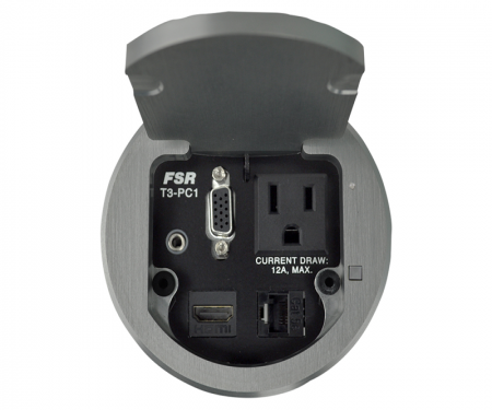 t3-pc-1d table boxes fsr 1 button round aluminum