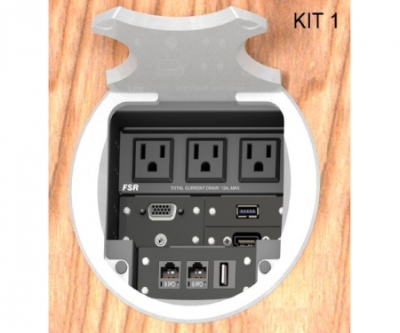FSR multiple power and multiple data ports table box aluminum