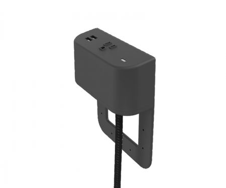 Tully in furniture charging hub 2 inch tail black plastic with chevron black and storm cord 