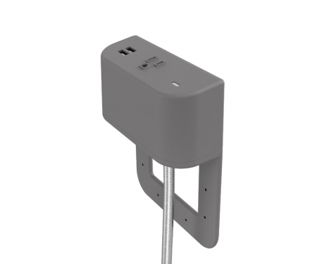 Tully in furniture charging hub 2 inch tail storm plastic with silver braided cord