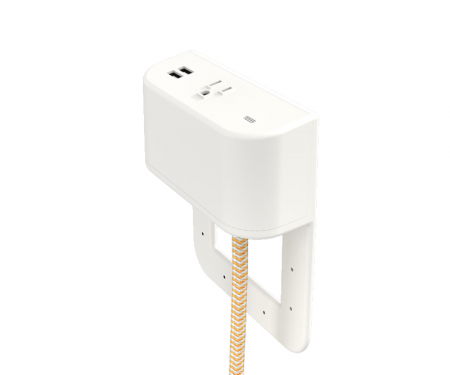 Tully in furniture charging hub 2 inch tail white plastic with chevron honey and white cord