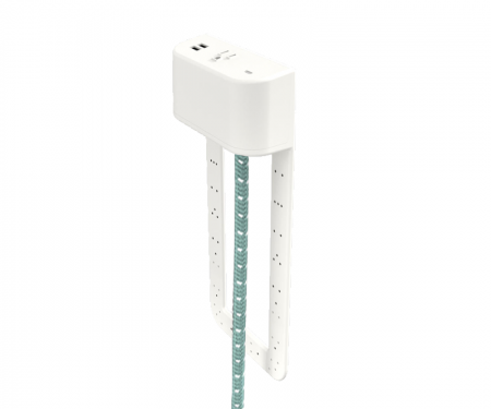 Tully in furniture charging hub 9 inch tail white plastic with dusk and pinstripe cord