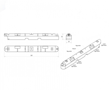 Spec. diagram of 1008-25 Barricade