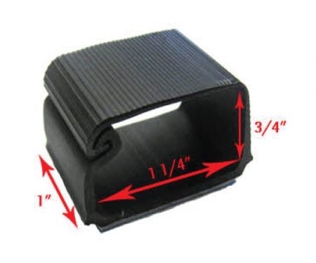 Adhesive backed plastic wire clips with dimension specifications Adhesive backed plastic wire clips with dimension specifications