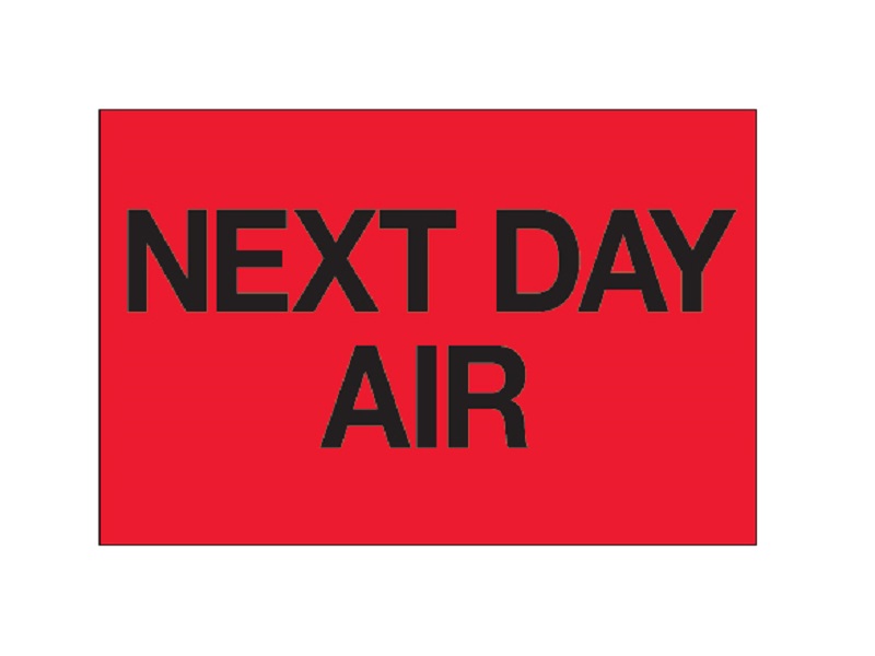 Next Day Air Fluorescent Red Labels