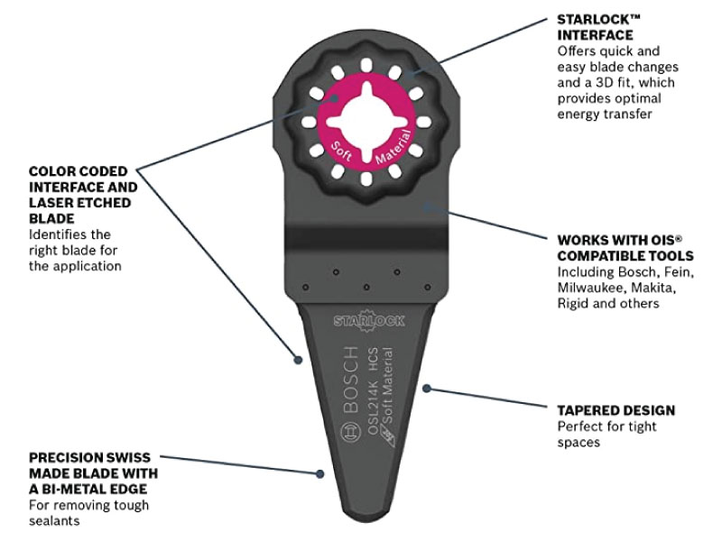 BOSCH® Starlock® Oscillating Multi Tool Caulk Knife Blade 21/4" Inch
