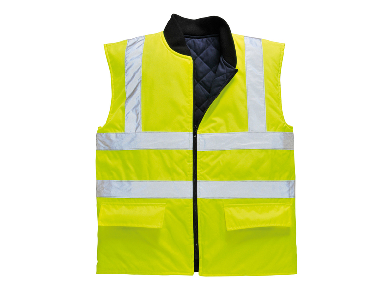 Reversible Hi Vis Padded Vest Insulated Bodywarmer Vest