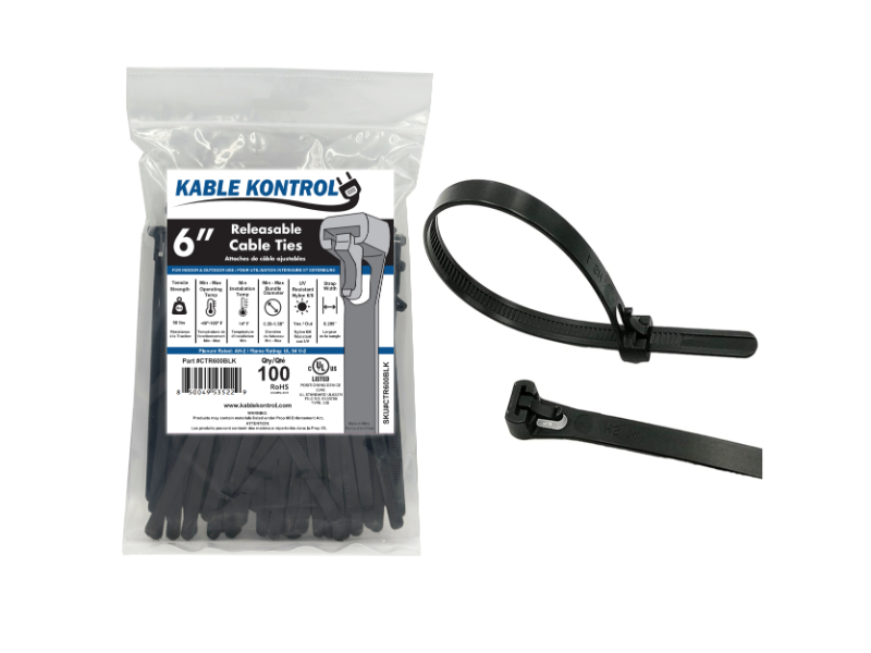 Adjustable Releasable Reusable Hook And Loop Cable Ties, Cable