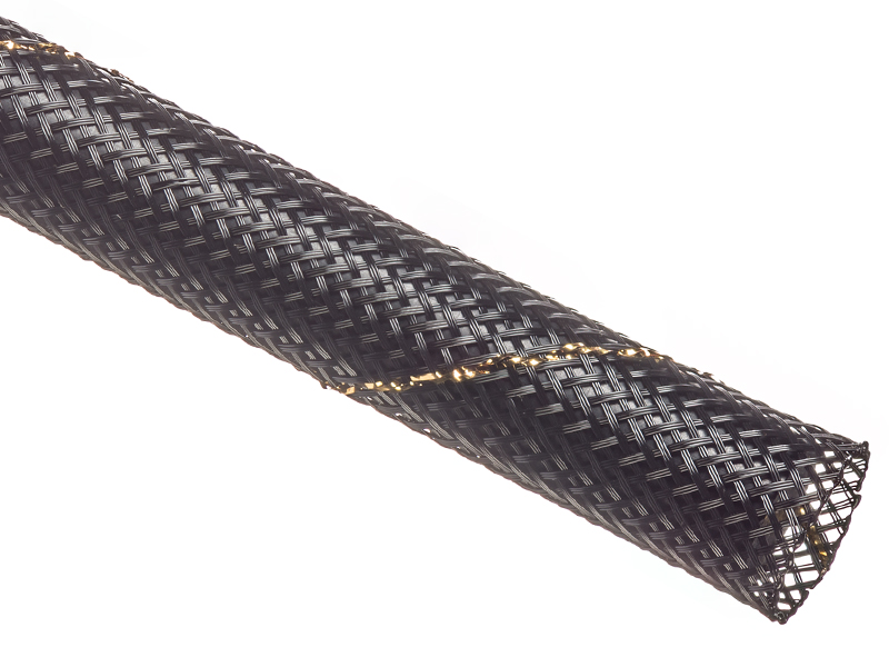Techflex® Flexo® PET Expandable Braided Sleeving - 1/2 Inside Diameter -  25' Long Spool - Uptown Gold