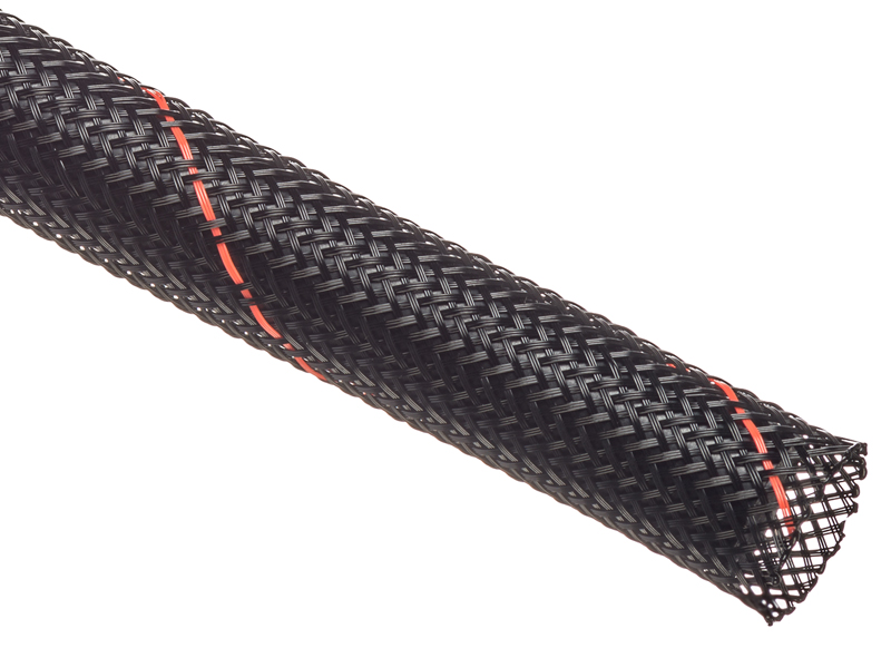 Techflex® Flexo® PET Expandable Braided Sleeving - 3/4 Inside Diameter -  25' Long Spool - Uptown Red