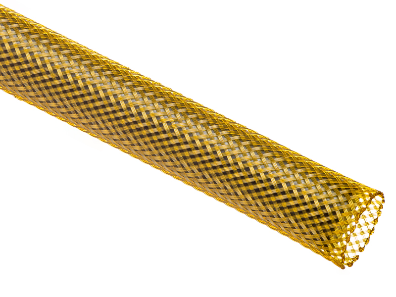 Techflex® Flexo® PET Expandable Braided Sleeving - 3/4 Inside Diameter -  25' Long Spool - Yellow